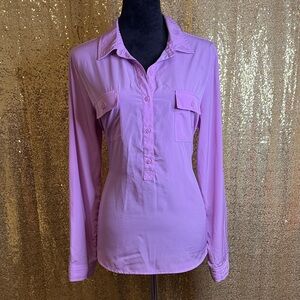 Old Navy Lavender Half Button-Down Blouse